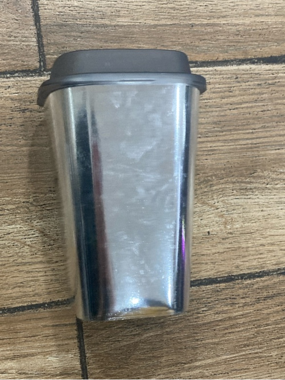 Gildan Stainless Steel Container with Gray Lid